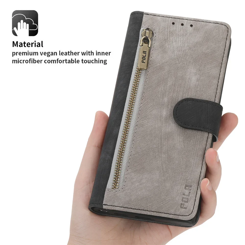 Zipper Leather Wallet Case For Samsung Galaxy A54 5G Flip Case For Galaxy A25 A24 A73 A53 A33 A34 A23 A14 A 04 03 A13 A04S Cover