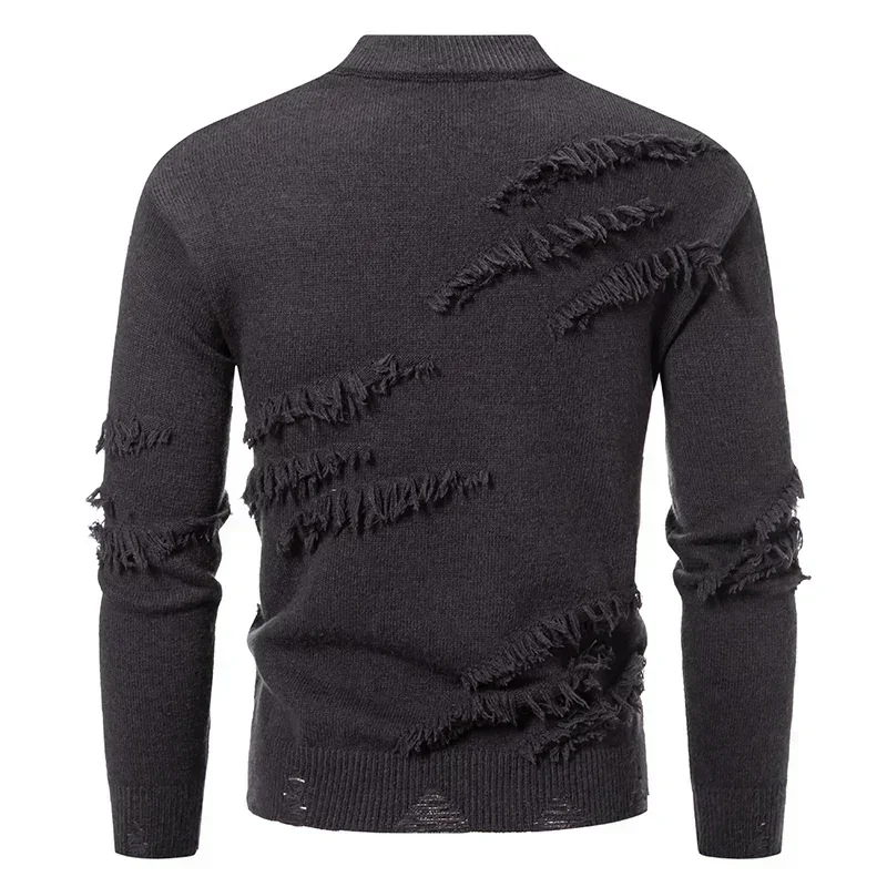 Neue männer Gestrickte Pullover Herbst und Winter Casual Warme Pullover Stricken Löcher Persönlichkeit Trends Tops