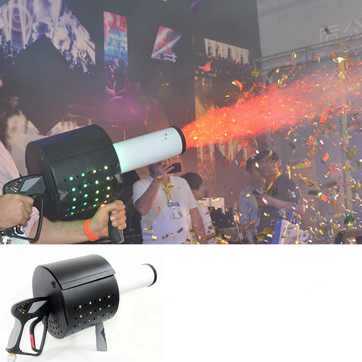 LED CO2 Confetti Gun High Powerful Handheld Launcher Colorful Paper Spray Jet Machine for DJ Club Stage Wedding Party