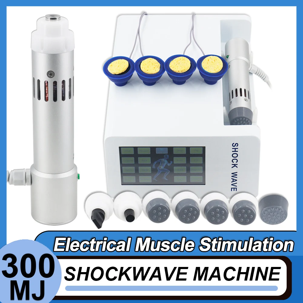 Physiotherapy 300MJ Shockwave Therapy Machine With 7 Heads Tibial Stress Syndrome Pain Relief Electrical Muscle Stimulation