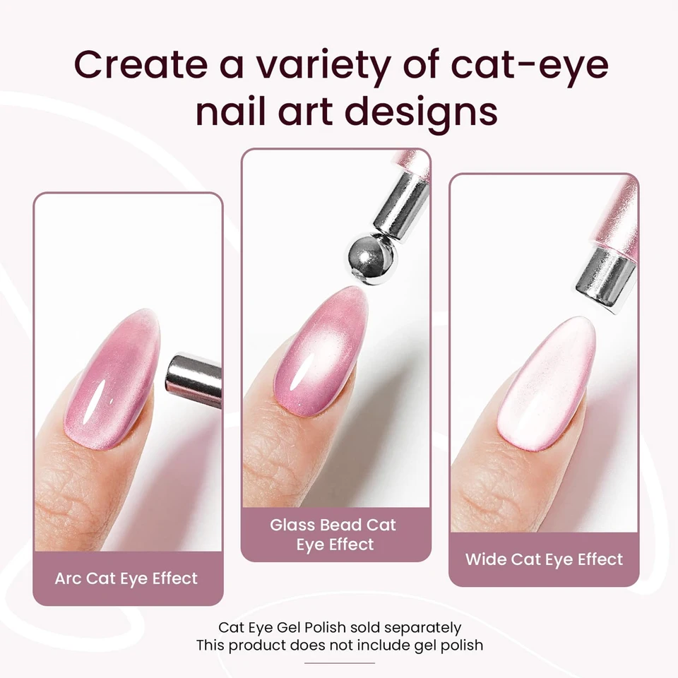 LINMANDA imán de uñas ojo de gato de doble cabeza 3 en 1, herramienta de diseño multifuncional para DIY 4