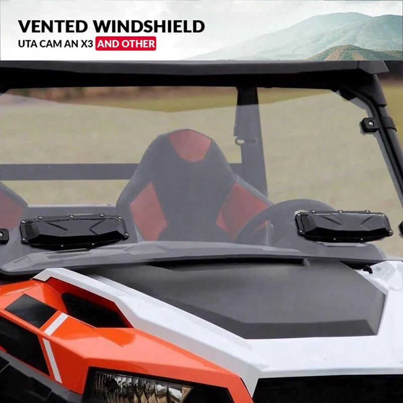 UTV Windshield Roof Vent Install Kit For Can-Am Maverick X3 Trail Sport Compatible With Polaris RZR 800 900 1000S