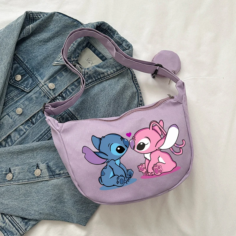 Borse a tracolla Disney Stitch per donna uomo cartone animato anime con borsa a tracolla pendente ragazzi ragazze borse da viaggio portatili alla moda