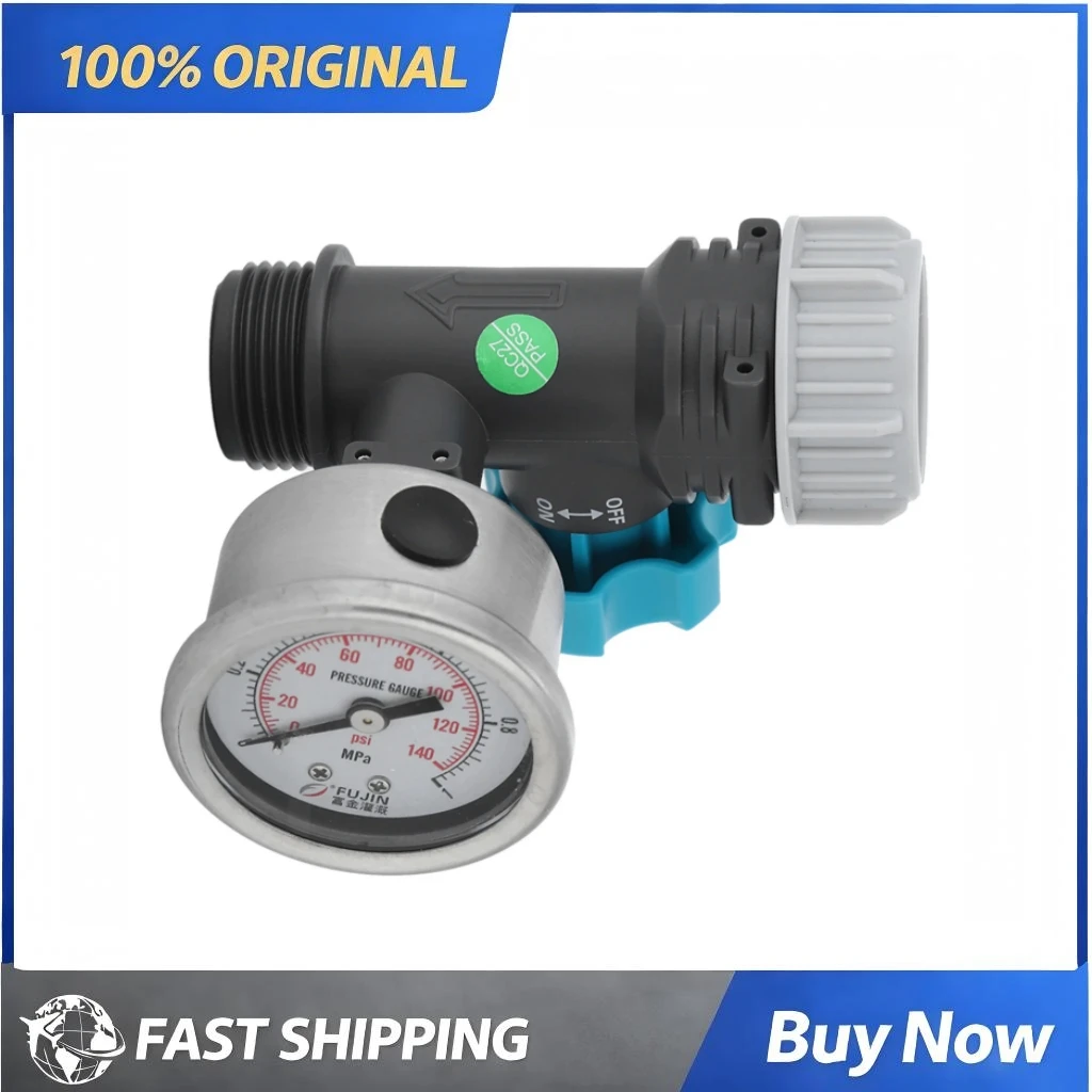 G3/4in Water Pressure Regulator Valve With Pressure Gauge Accessories For Outdoor Garden Irrigation Water Pressure Control Valve