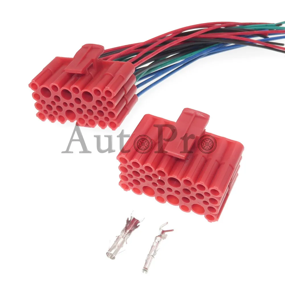 

1 Set 28 Hole AC Assembly Auto Cable Harness Plug 926673-1 Red Automobile Electrical Connector Car Composite Socket