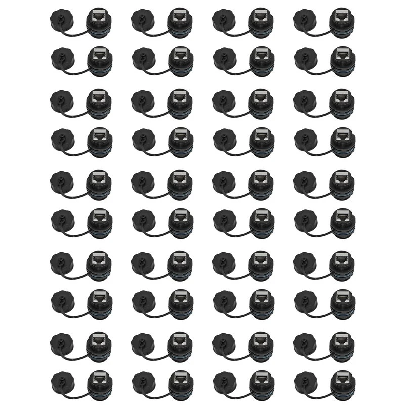 Highly Recommended 40PCS RJ45 Panel Mount Coupler, IP68 Shielded Industrial Panel Mount Ethernet LAN Through Connector For