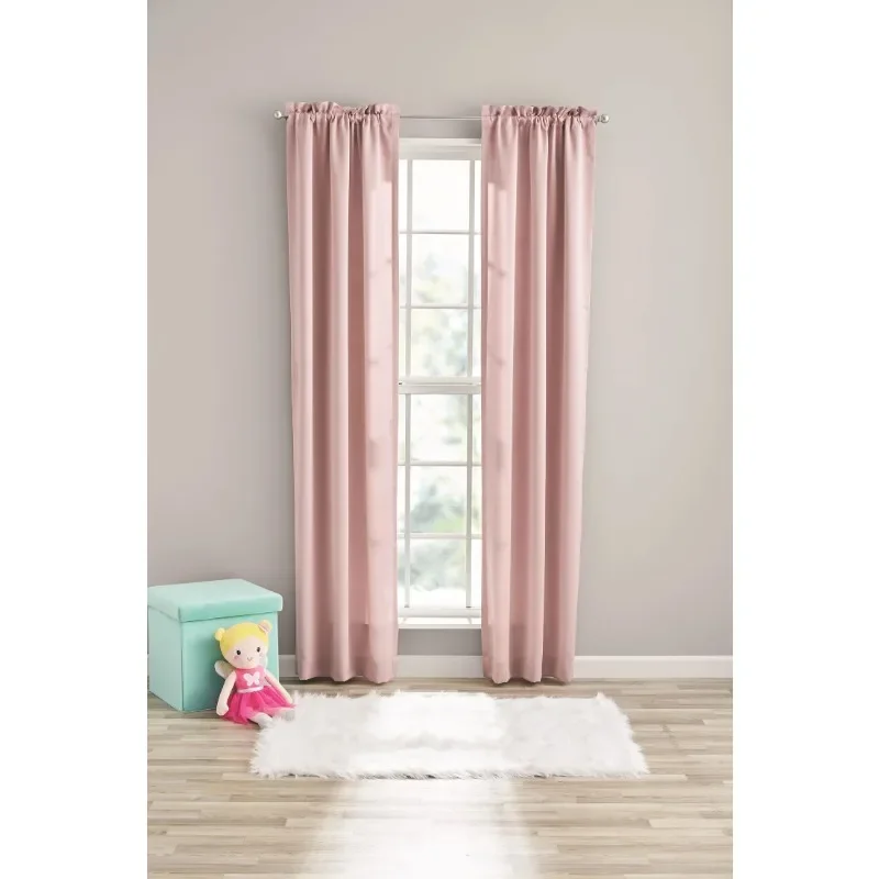 

Tool.NEW Solid Blackout Curtain Panel Pair, Set of 2, Pink Starlight, 30" W x 84" L