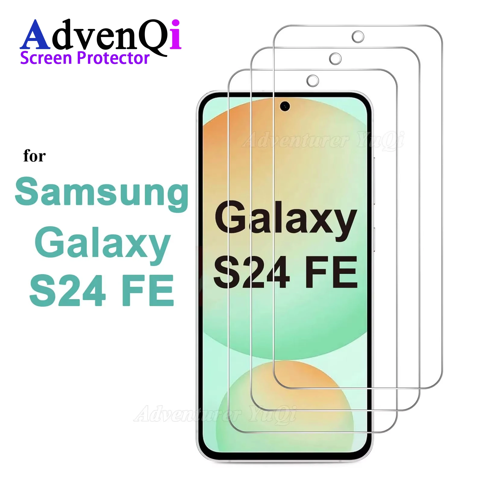 Screen Protector for Galaxy S24 FE Samsung 6.7 Tempered Glass Crystal HD 9H Transparent Anti Scratch Case Friendly High Aluminum