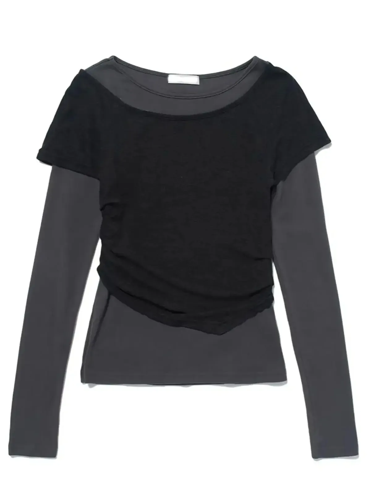 

Осенне-зимняя новая корейская модная женская рубашка с длинным рукавом Y2K, простая повседневная универсальная футболка