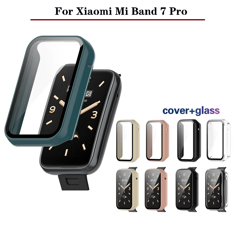 For Xiaomi Mi Band 7 Pro Hard PC Case Tempered Glass Screen Protector Protective Cover