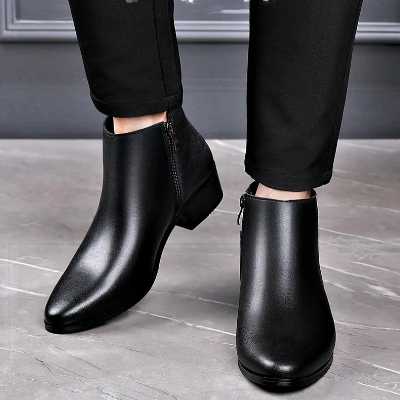 Vintage Mens Chelsea Boots Handmade Quality Comfortable 2026 Autumn British Style Ankle Leather Black Business Shoes Man Size 44