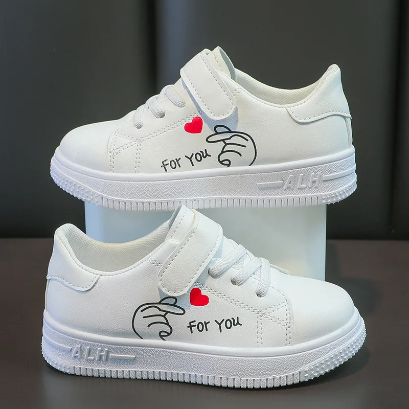 Small White Campus Shoes Kids Sneakers Spring Autumn New Style Girls' Board Shoes Casual Shoes for Children Pupils 4-16 Years