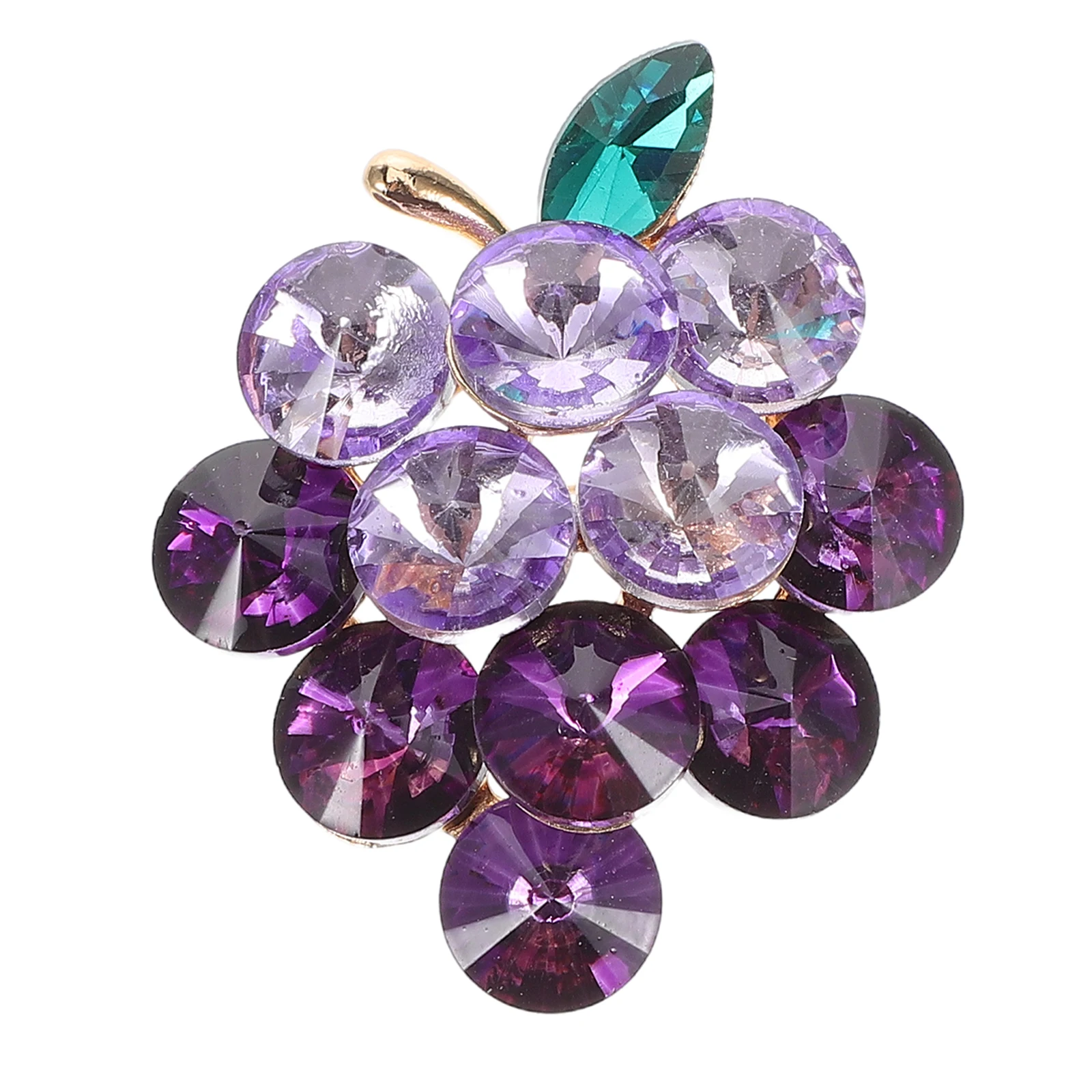 Grapes Fruit Brooch Glitter Lapel Pin Fashion Fruits Corsage Alloy Glass Badge Sparkle Pins for Dresses Summer Wear