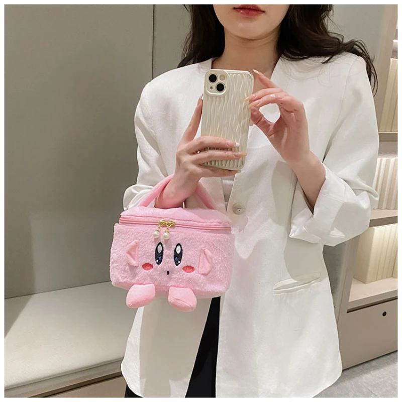 

Kawaii Sanrio Plush Cosmetic Bag Anime Figure Kirby Kuromi Cinnamoroll My Melody Girls Makeup Travel Storage Bag Birthday Gift