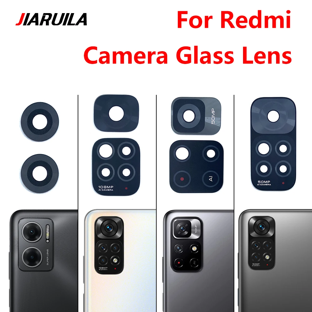 100% Rear Back Camera Glass Lens With Sticker For Xiaomi Mi 12 Pro 12C 8 SE 9 Lite Redmi Note 11S 11T 11E 11 10 Pro 5G