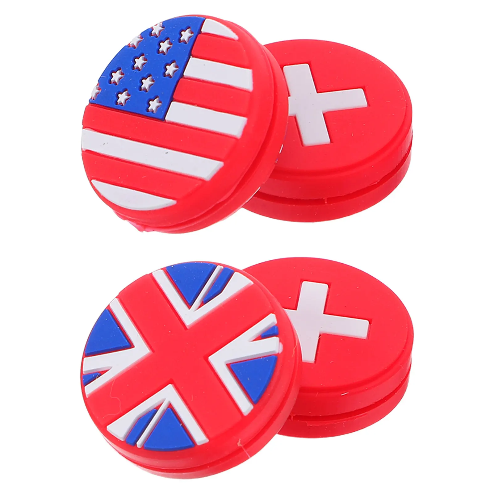 

4Pcs Silicone Tennis Vibration Dampeners Flag Pattern Absorbers Reduce Vibration Improve Racket Stability for Tennis Players