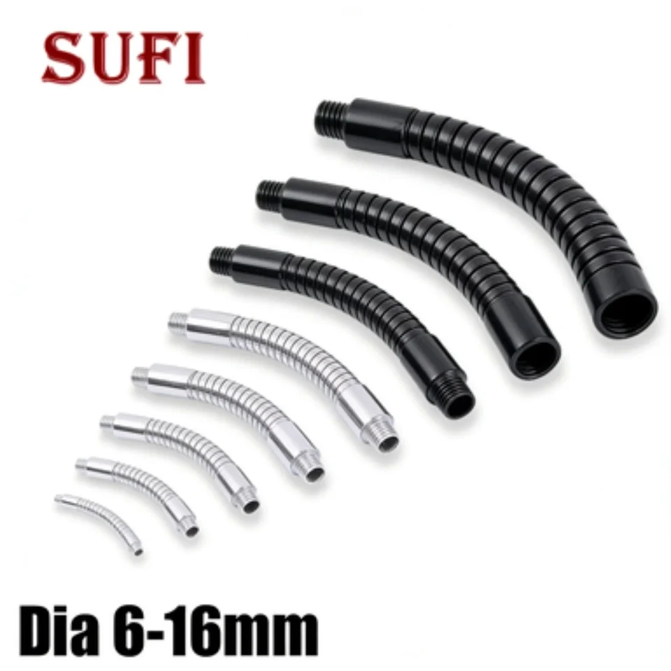 Dia 8/10/12/16mm LED Gooseneck Fexible Holder Silver/Black Universal Hose Soft Pipe Serpentine Tubes For DIY LED Desk Lamp