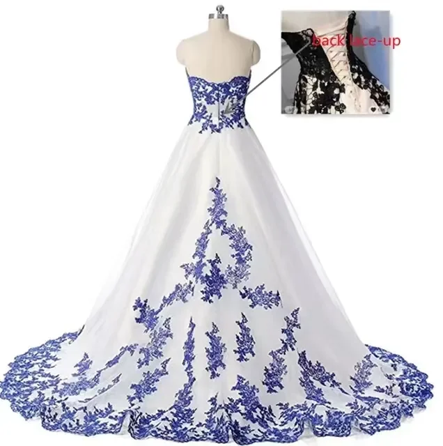 Black And White Gothic Wedding Dress High Bow A-Line Bridal Gowns Short Front Long Back Lace Appliques Satin Country Vestidos