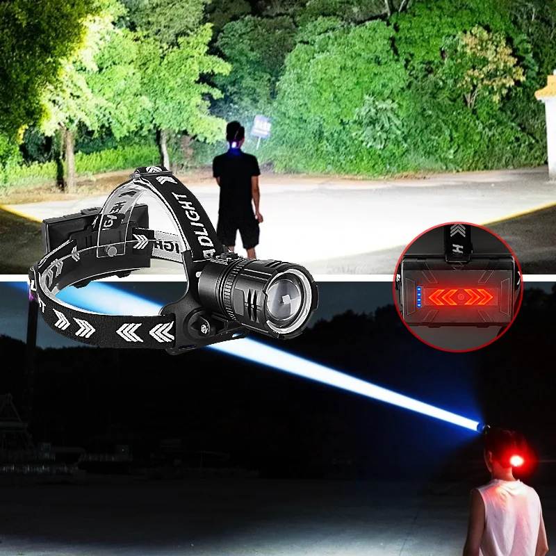 XHP360 Powerful Headlamp Portable 3*18650 USB Rechargeable Lamp Super Powerful Head Flashlight Long Range LED Headlamp Fishing