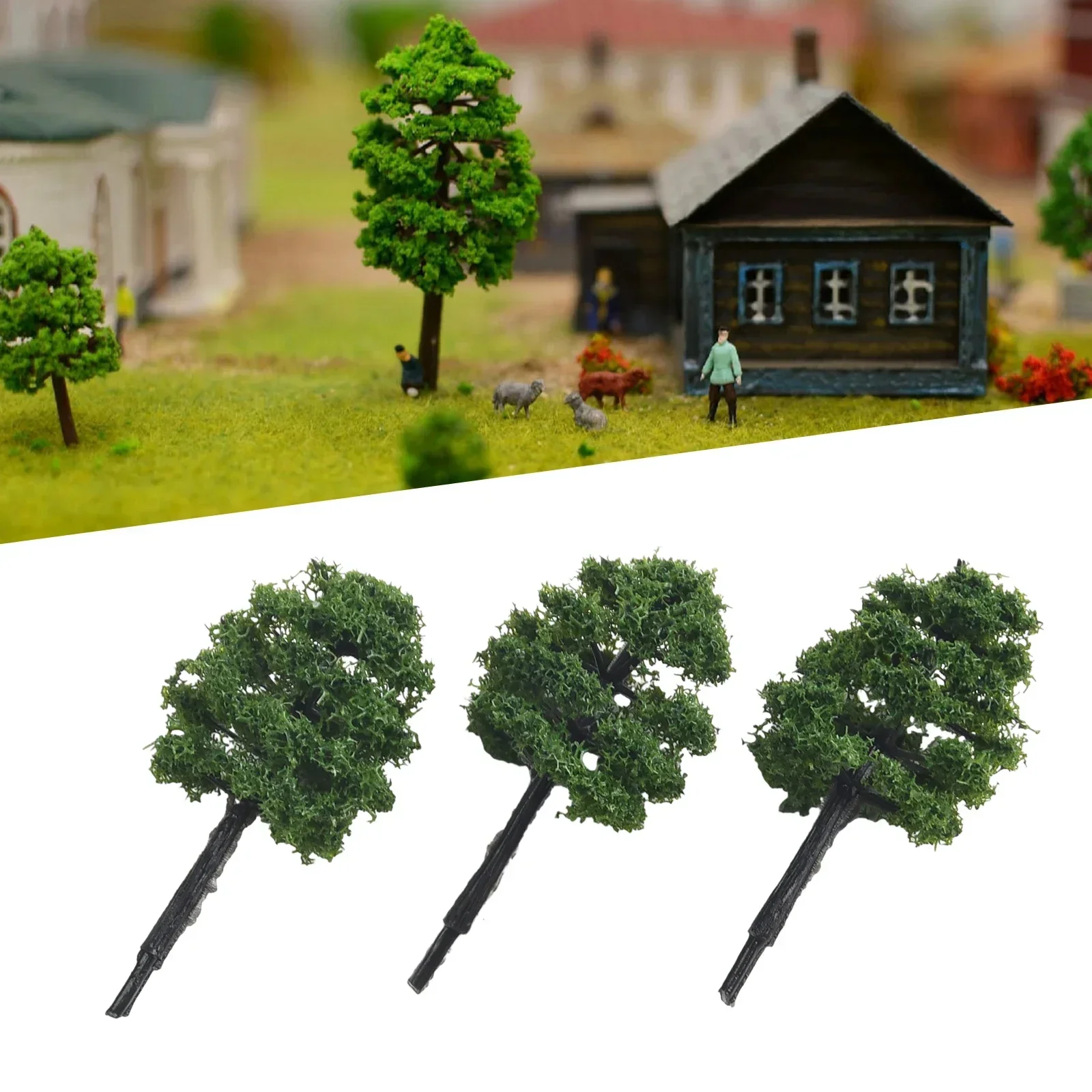 10pcs Mini Simulated Tree Model For Building Sand Table Fish Tank Scenery Making Miniature Garden Kids Toy Tabletop Decor