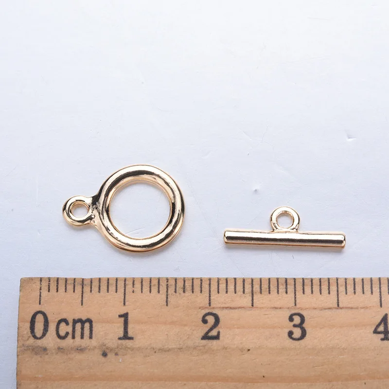 (3341)10 Sets 15x11MM 24K Gold Color Plated Brass Round Bracelet O Toggle Clasps High Quality Diy Jewelry Accessories