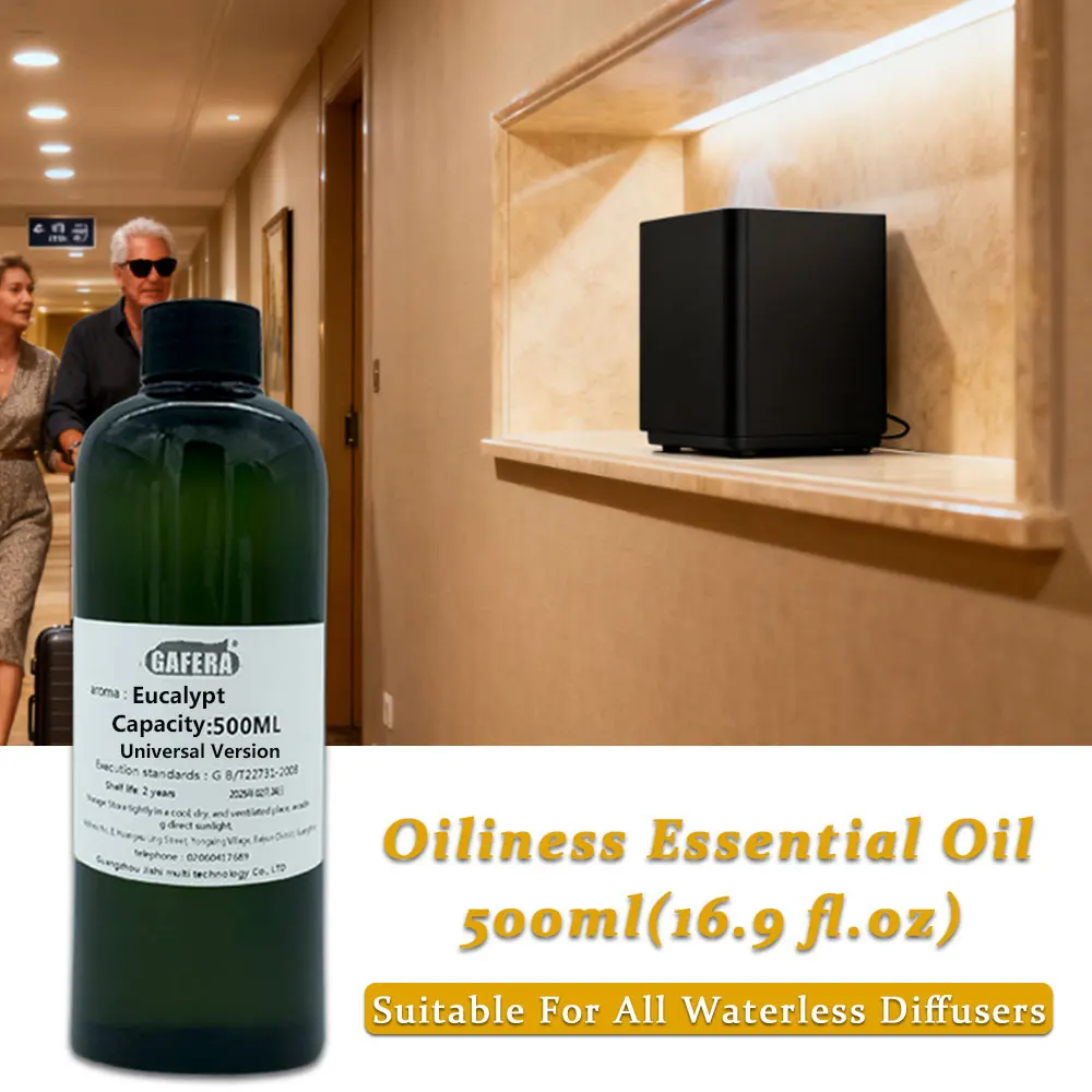 

GAFERA 500ml(16.9 fl.oz) Eucalypt/Lemon Grass Essential Oils - For Waterless Diffuser, Hotel Diffuser Replenish Aromatherapy Oil