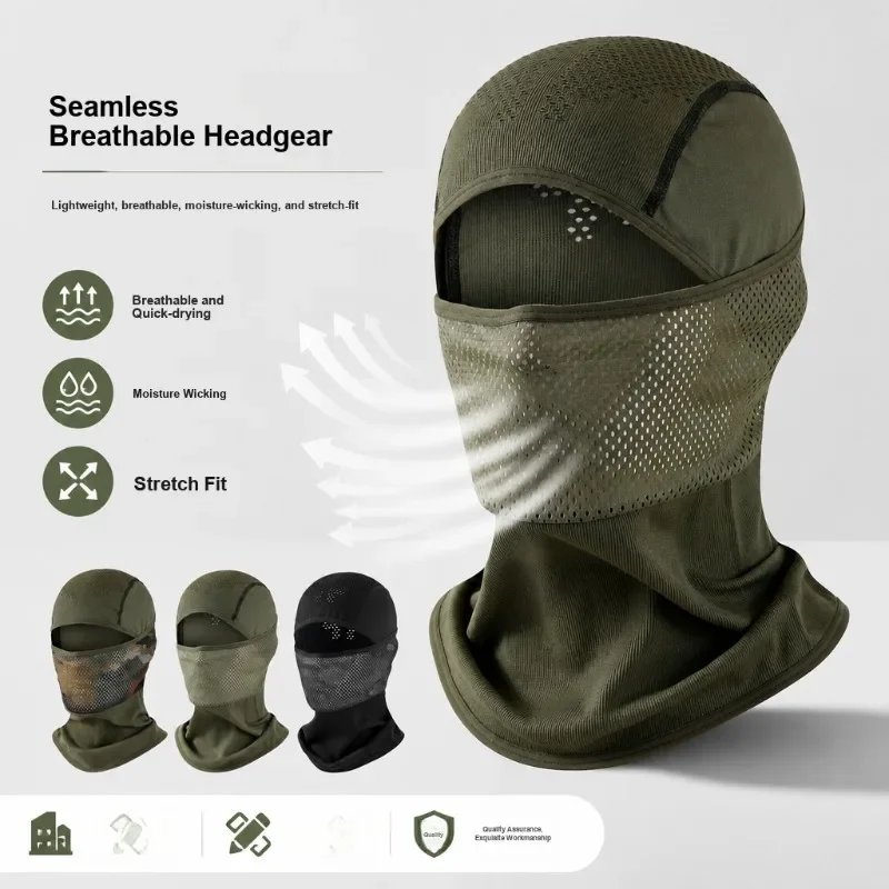 Seamless Sunscreen Hats, Men's and Women's Summer Outdoor Cycling Masks, UV-proof Masks, Breathable Thin Neck Covers