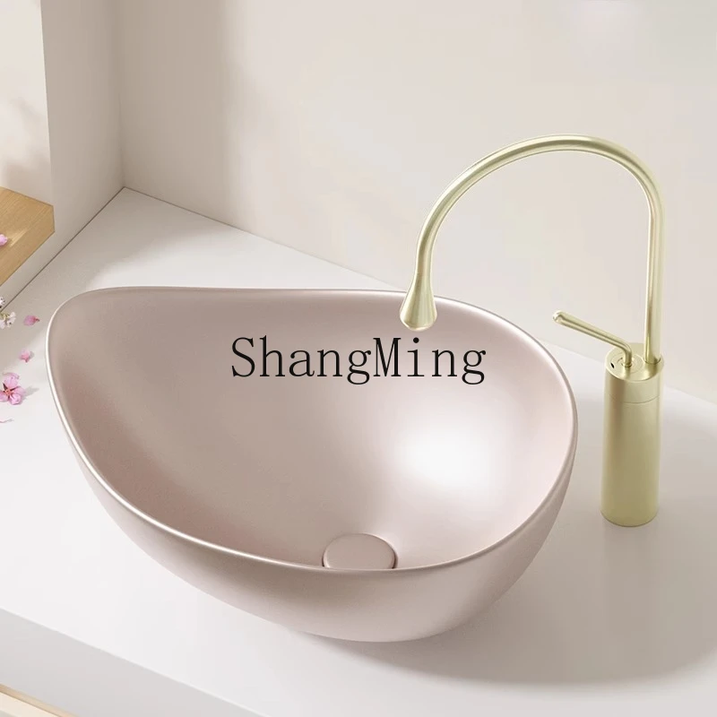 

CL Ice Berry Powder Creative Stage High-end Ceramic Art Basin Household Deepening Bathroom Face Wash Balcony Wash Basin