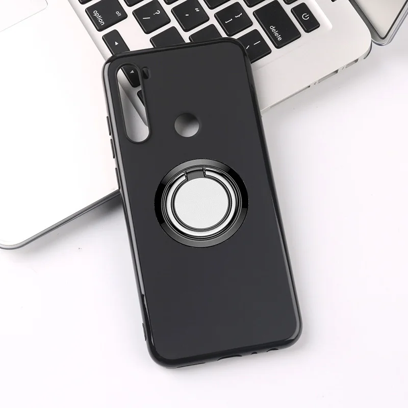 for Motorola Moto G8 Power Lite E6 G7 Plus Play One Macro Action  Back Ring Holder Bracket Cover Soft Silicone Case