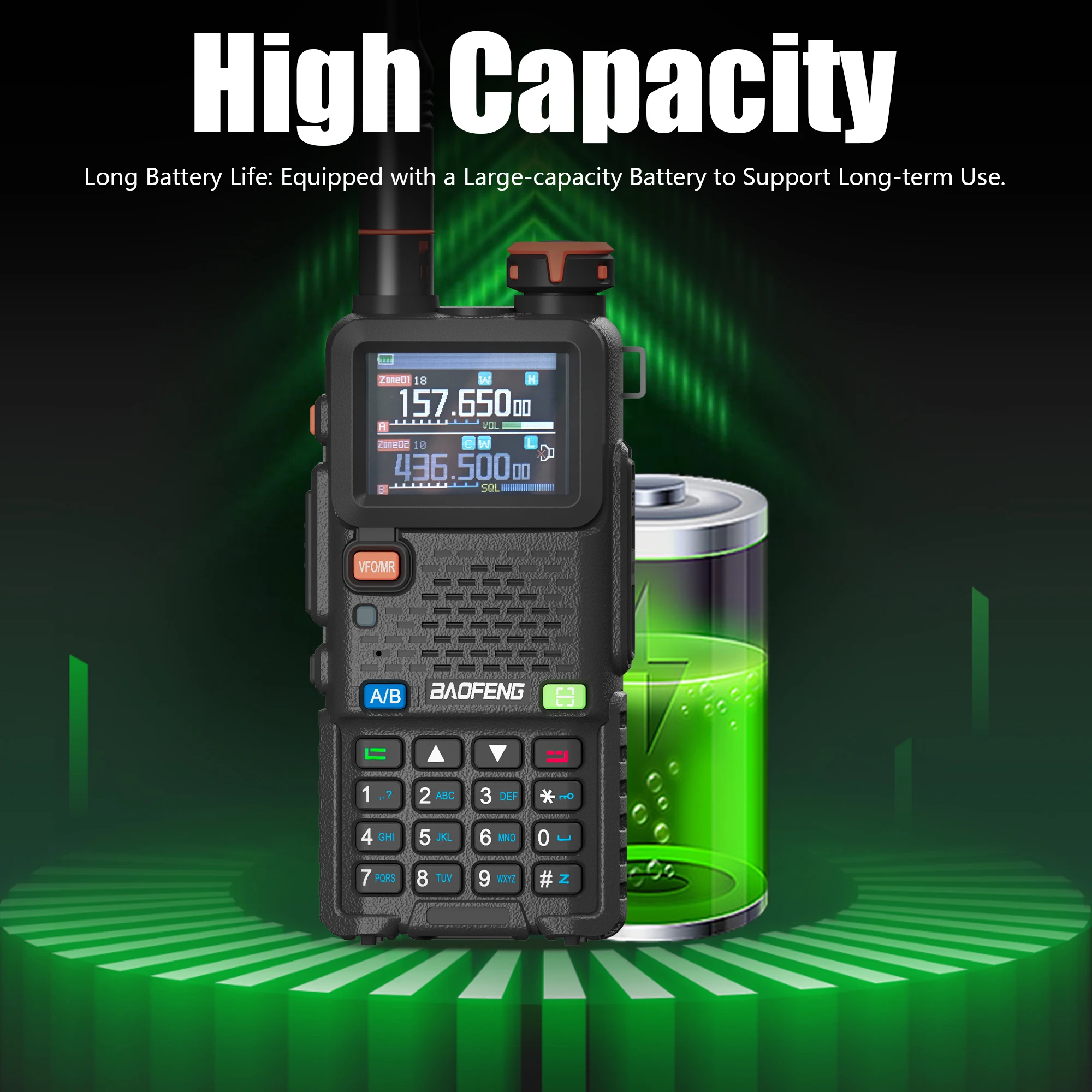 Baofeng UV-5RH Pro نظام تحديد المواقع لاسلكي تخاطب 10 واط قدرة عالية نوع-C شاحن السقوط إنذار NOAA قناة الطقس 640CH ترقية UV-5RM
