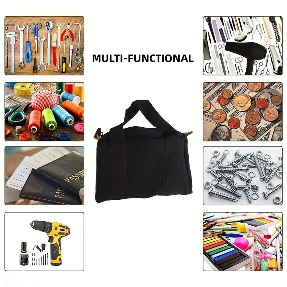 Canvas Tool Bag Large Opening Toolbag Household Multifunctional Electrician Special Wear Resistant Workbox Tools Pouch for Men