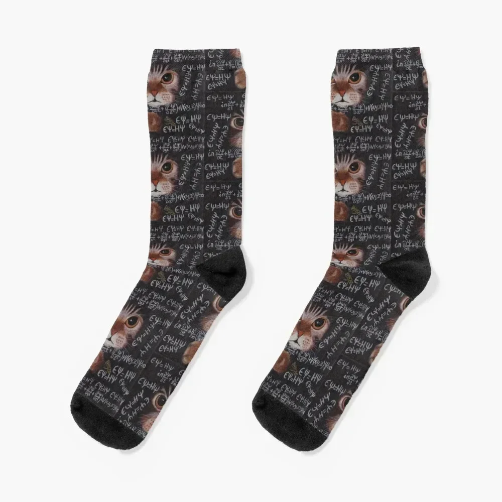 

SCHRDINGER CAT Socks floral snow Stockings man FASHION Socks Men's Women's cute anti slip football hip hop Socks Female Men's