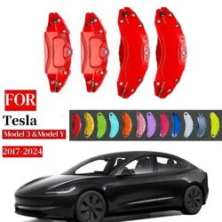 4pcs Brake Caliper Cover for Tesla Model Y 2020-2024 19 20 Inch Model 3 Highland 2018-2024 18 19 Inch Wheel Hub Accessories