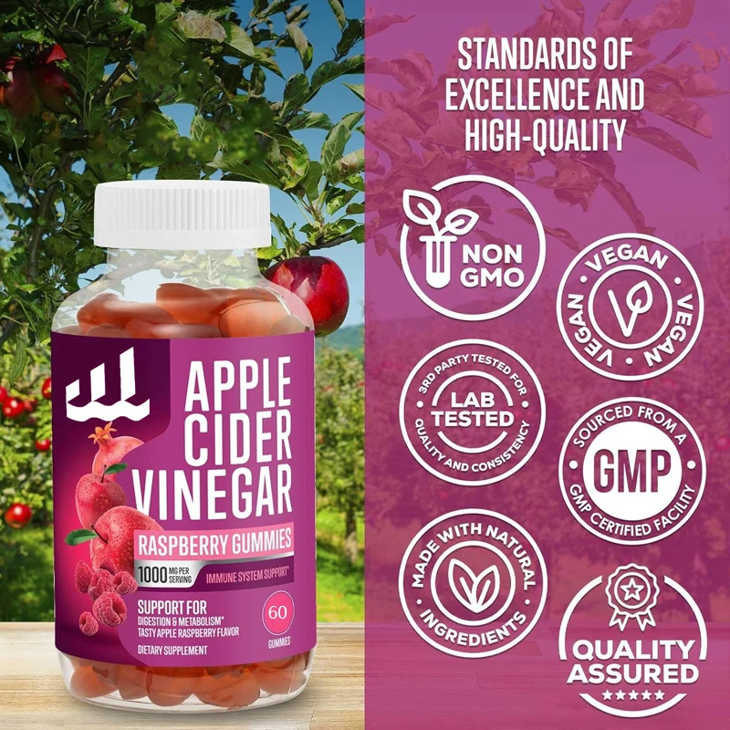 

Apple Vinegar Soft Candy Vitamin Weight Loss and Cleansing 1000mg - Made from Beetroot and Essential Vitamin B12