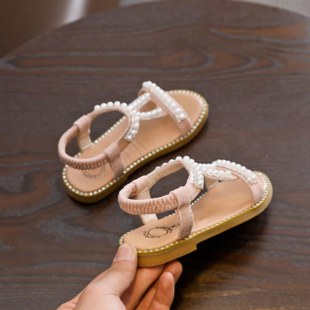 

Princess Inspired Girls Sandals PU Flat Comfortable Shoes for Daily Wear Size 1 Pink Kids Sandals Girl Shoes