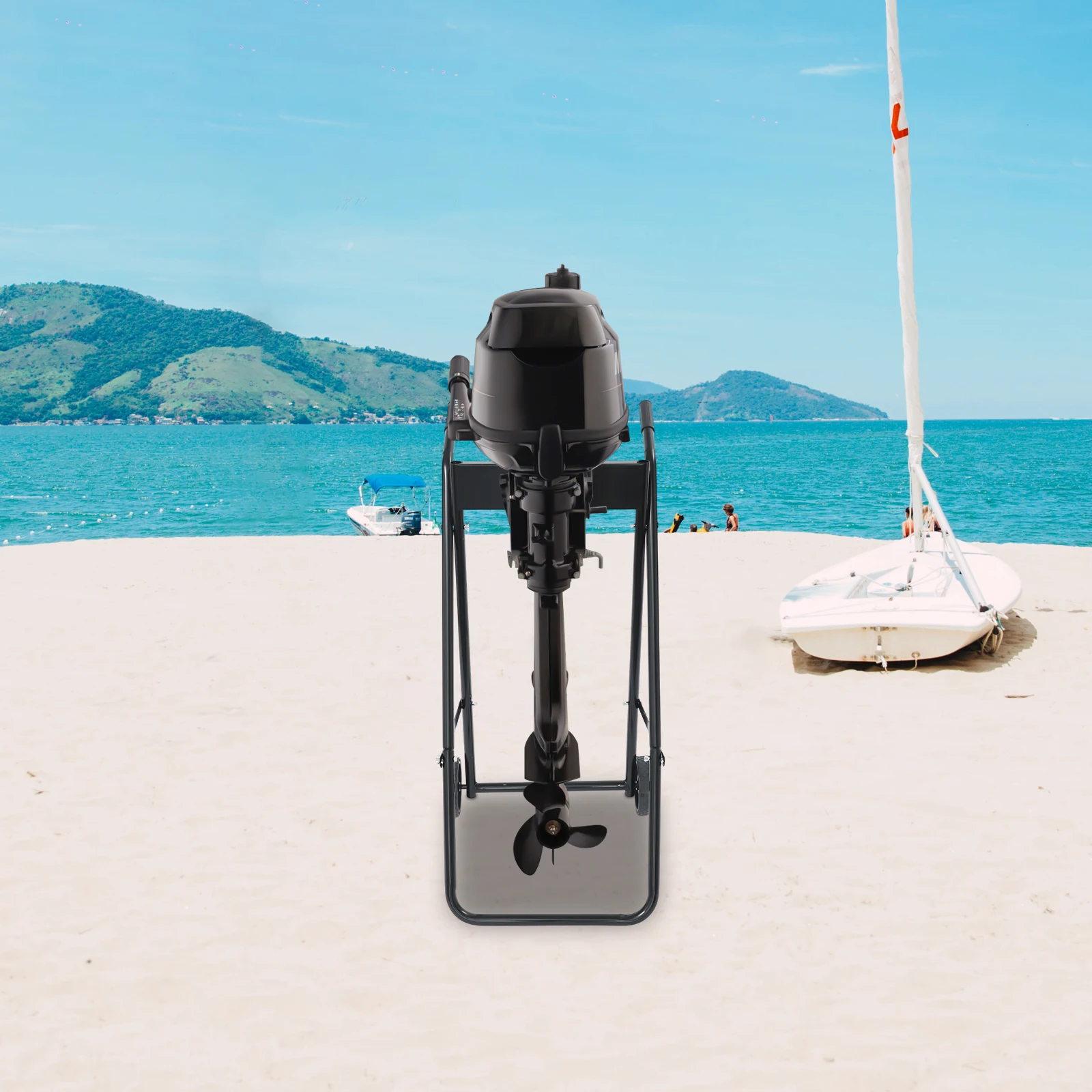 

Folding Outboard Boat Motor Cart Heavy Duty Boat Engine Trolley Load 40kg Outboard Motor Transport Stand Carrier Trailer
