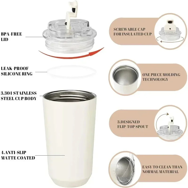 Beverage Cup Travel Portable Car Drinking Cup Stainless Steel Vacuum Leak proof 240ML Coffee Thermos