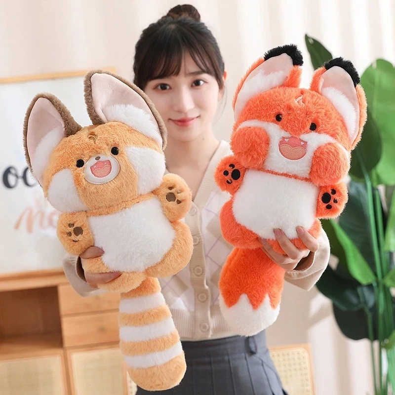 

30/40cm Cartoon Red Cat Plush Toy Anime Stuffed Animals Fox Panda Raccoon Plushies Doll Throw Pillow Kawaii Soft Kids Toys Gifts