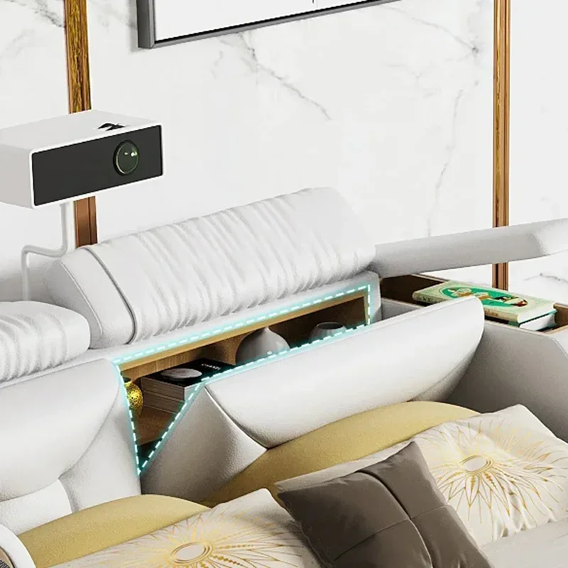 سرير كوري حديث فاخر طبيعة أوروبية فاخرة لغرفة النوم سرير بشري تصميم متعدد الوظائف لغرفة النوم كاماس أثاث منزلي بحجم كينغ