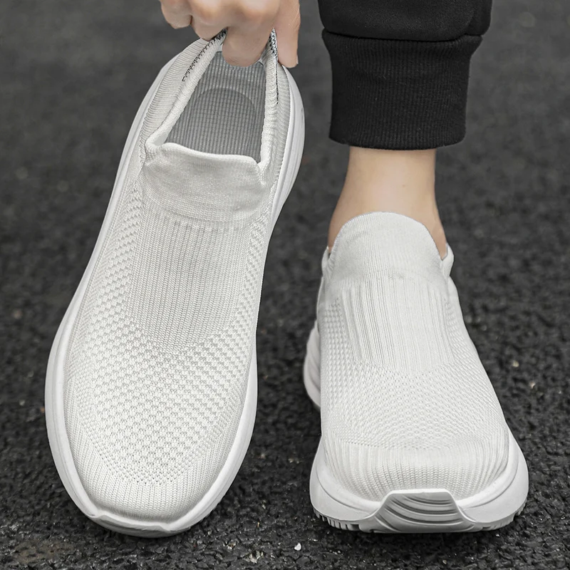 Slip On Loafers Lightweight Mesh Running Shoes For Men Casual Sport Men Shoes Breathable Summer Sneakers Walking Free Shipping