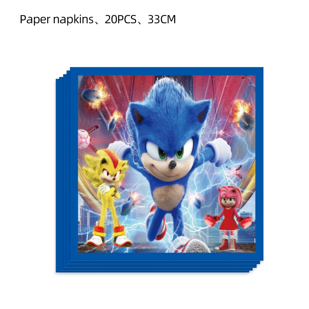 Cartoon Disposable Tablecloth Sonices Theme Party Tablecloth Anime Theme Birthday Party Tableware Decoration Set Supplies