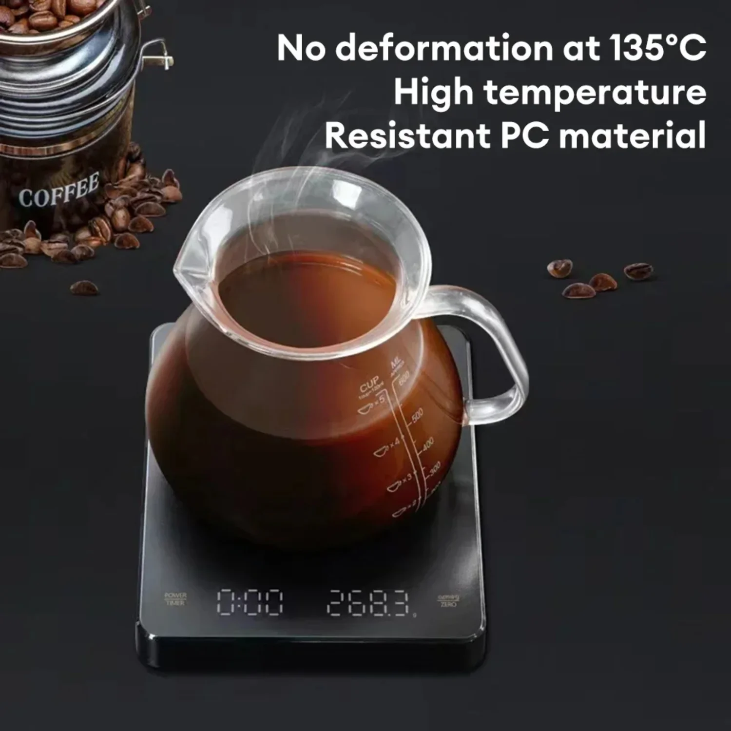 Digital Coffee Scale with Timer LED  Espresso USB 3kg Max.Weighing 0.1g High Precision Measures in Oz/ml/g Kitchen Scale