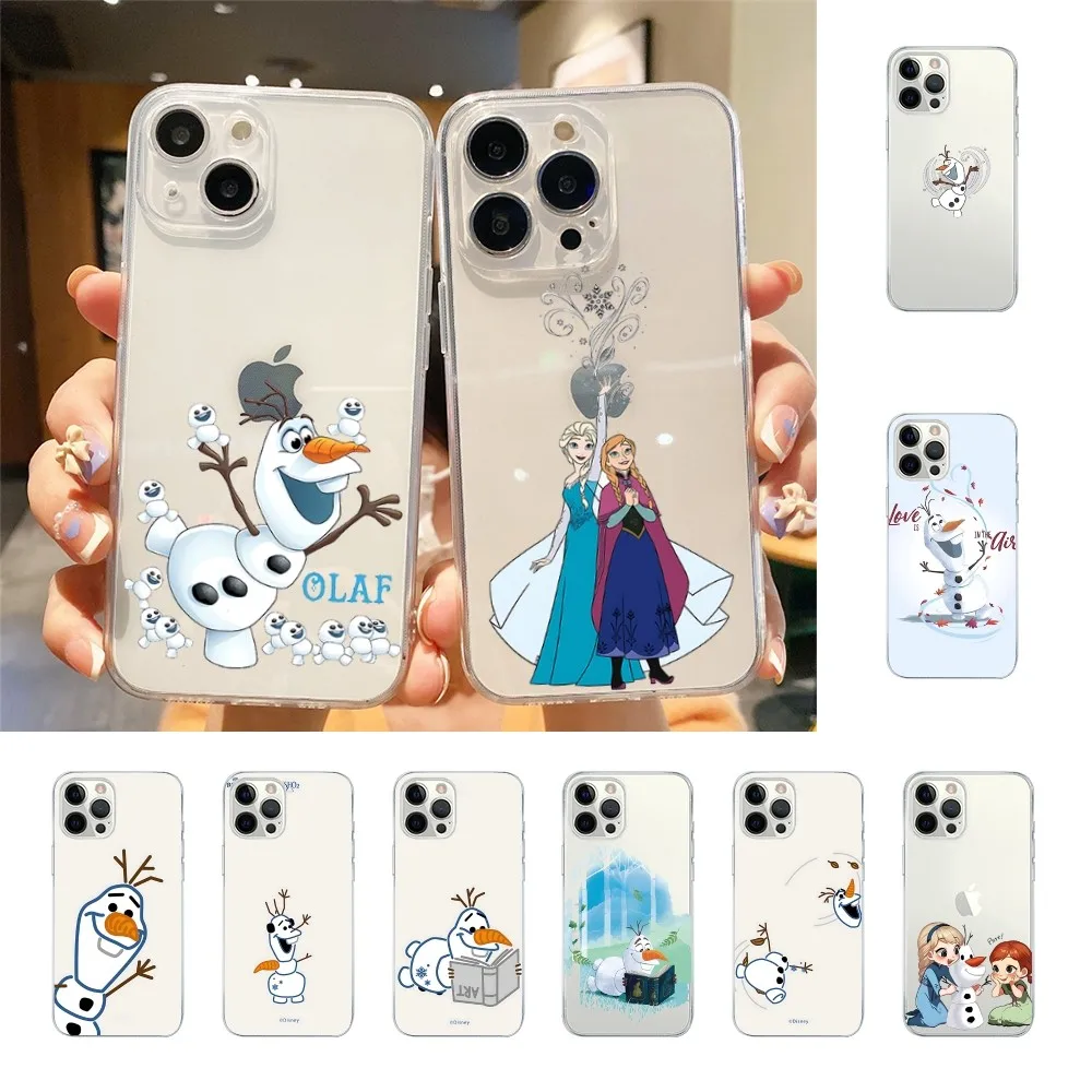 Olaf Snowman Frozen Phone Case For Iphone 15 11 13 14 Pro Max 7 8 Plus X Xr Xs Max Se2020 12mini Transparent Cover