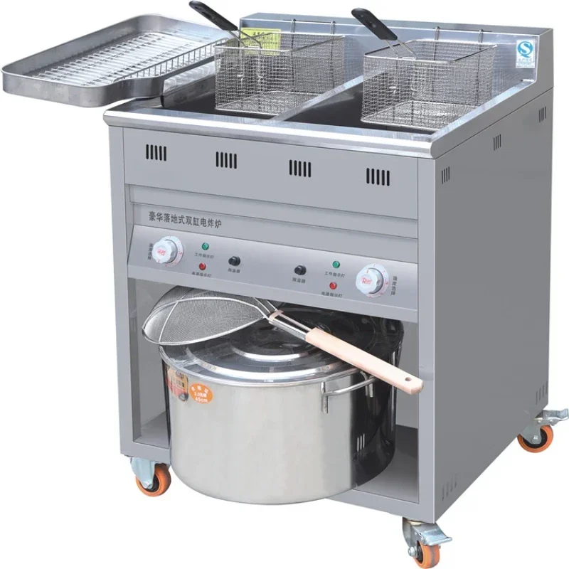 

Restaurant Equipment Commercial Electric Fry Heating Fast Large Capacity Double Tanks Deep Fryer For Potato Chips