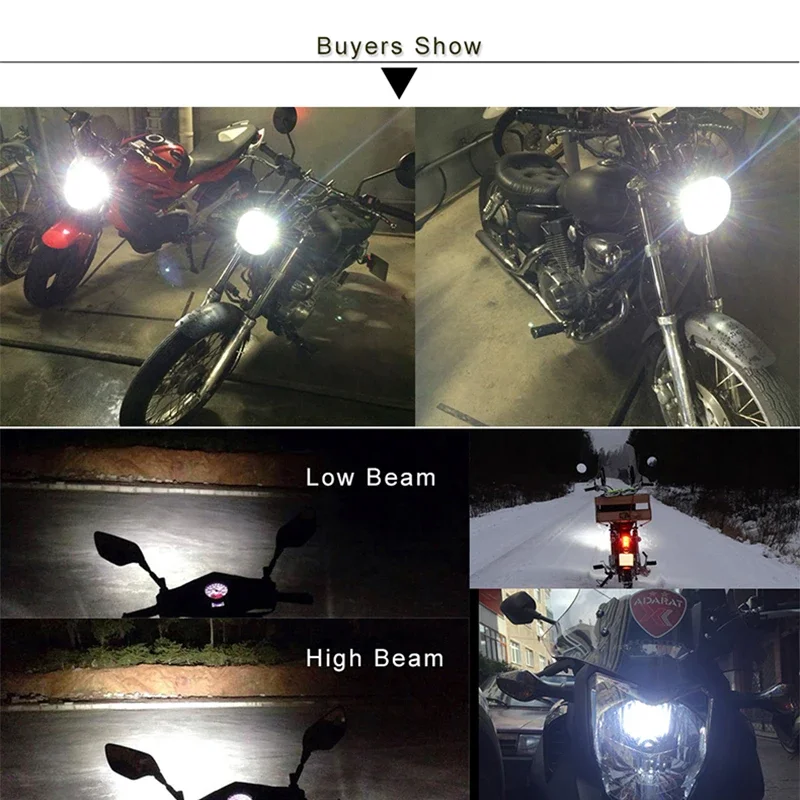 H4 BA20D H6 LED Motorcycle Headlight Scooter Light Motorbike Bulb Accessories For Yamaha Honda 12V 8W