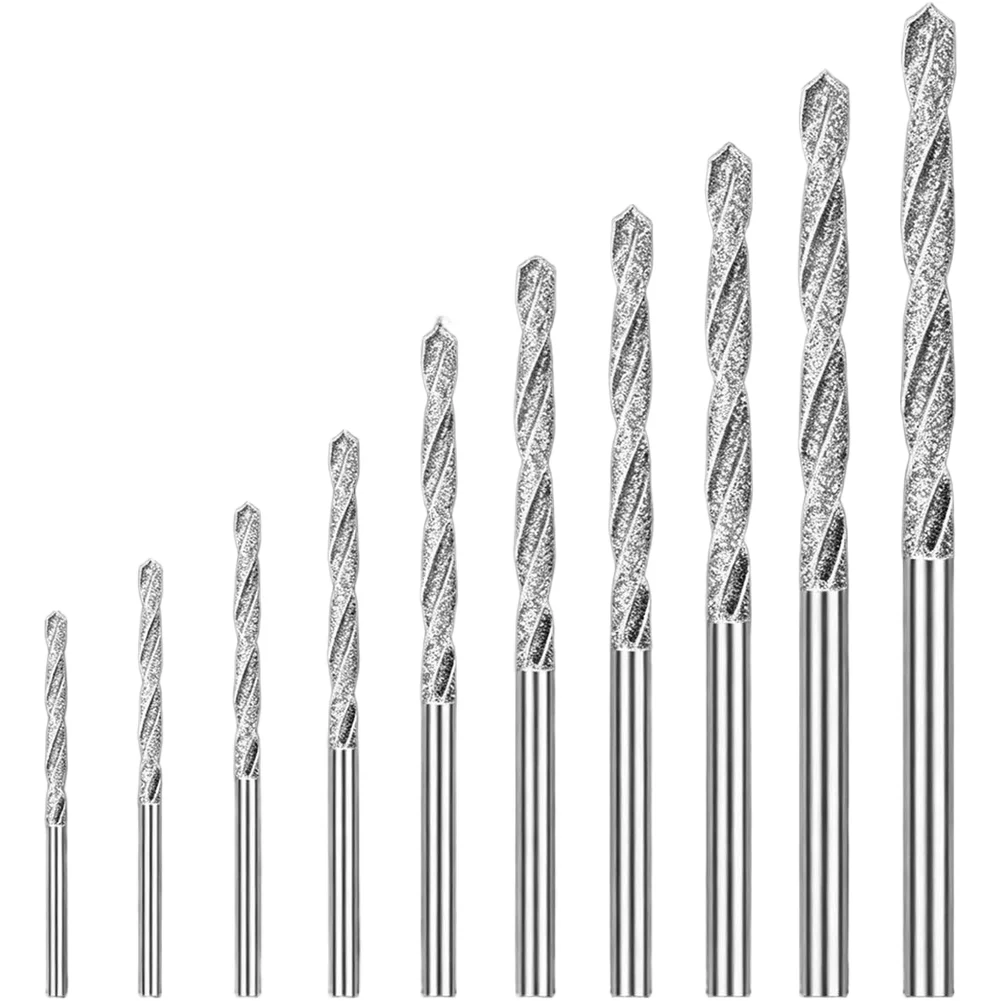 Jade Stone Drill Bit Set 5PCS 10PCS Carbide Electroplated Round Shank 0.8mm to 4.0mm for Agate Pearl For drilling