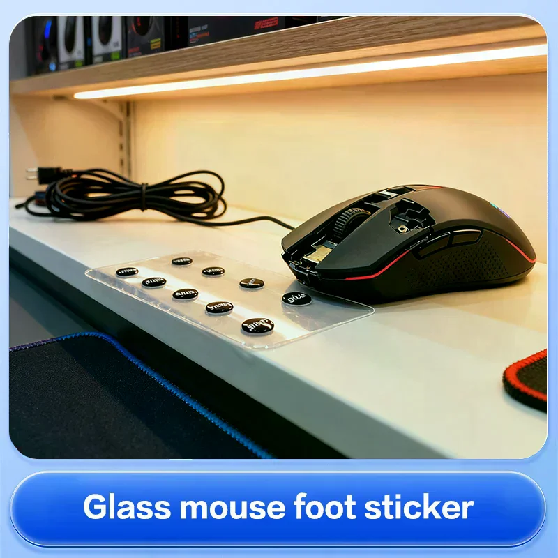 1 Pack Glass Mouse Skates DIY Universal Dots Mouse Feet Pads Sticker for Gaming Mouse Anti-Slip Pad