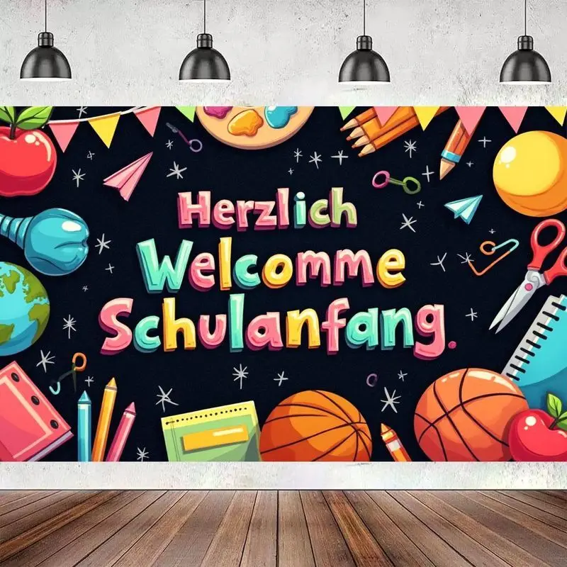 VIKAMA German School Season Welcome Tapestry Cartoon Campus Style Background Wallpaper Room Decoration Home Decoration