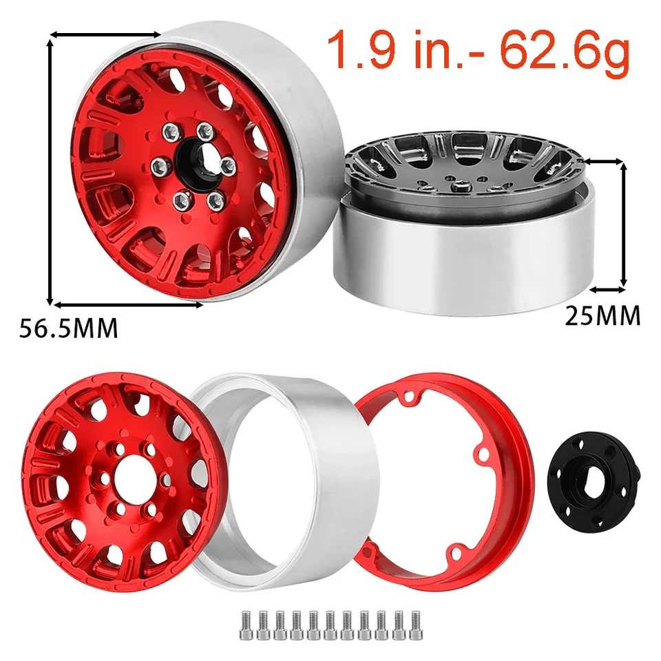 Llantas de aleación Beadlock de 1.9 para RC Wraith TRX-4 Axial SCX10 SCX10 III AXI03007 Redcat D90 CC01 axial rr10 Bomber Crawlers Llantas de aleación Beadlock de 1.9 para RC Wraith TRX-4 Axial SCX10 SCX10 III AXI03007 Redcat D90 CC01 axial rr10 Bomber Crawlers