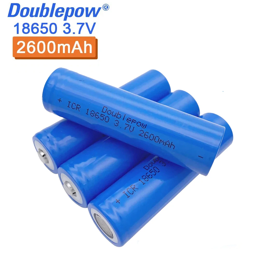 4pcs DOUBLEPOW 18650 3.7V Rechargeable Battery 2600mah Pointed Li-po Lithium Battery For Electric Pointer Doorbell Flashlight